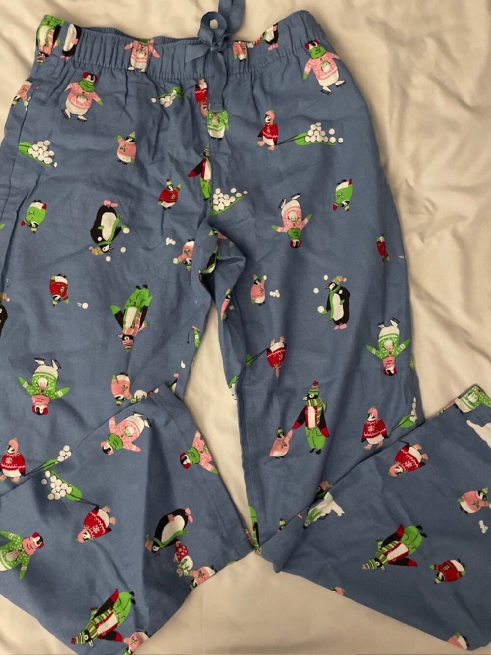 Old Navy New NWT Match The Fam Penguin Holiday Warmer Pajama Pants Womens Small
